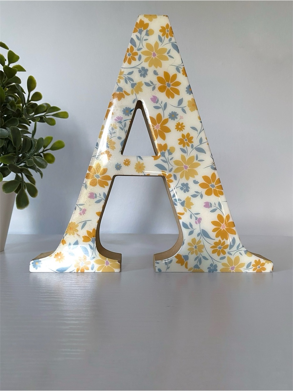 Ashland Floral Monogram Letter A Wooden Decor Spring Cottagecore Initial
